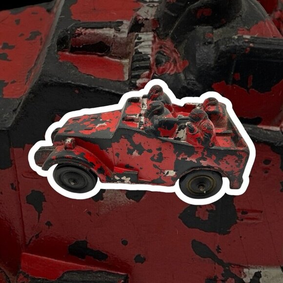 Sun Rubber Company Vintage 1940's  Army Radio & Machine Gun 4 Man Vehicle - Picture 6 of 16